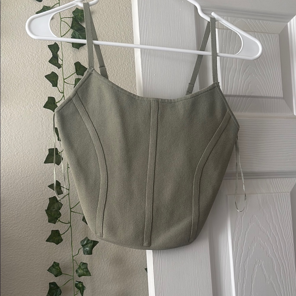 La Hearts Green Bustier Camisole Tank Top